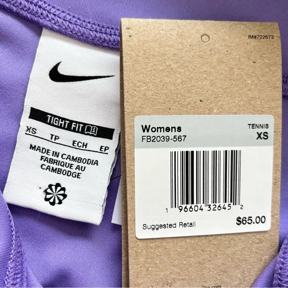NIKE X Naomi Osaka Tight Fit Front Zipper Purple Mesh Biker Shorts--XS - Picture 11 of 15